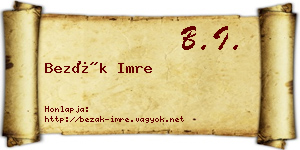 Bezák Imre névjegykártya